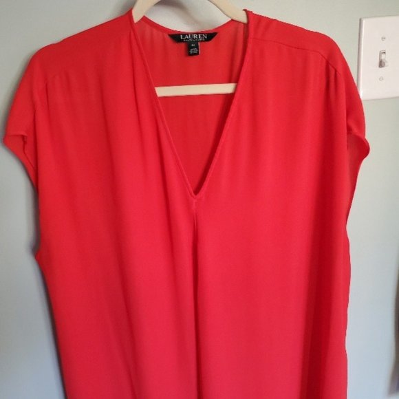 Lauren Ralph Lauren Tops - Lauren Short Sleeve Silky Blouse 2X